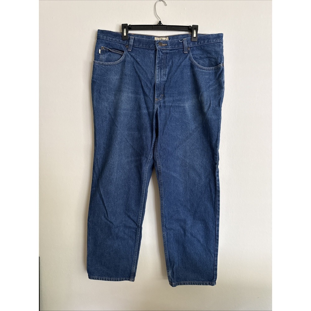 LL Bean Blue Jeans Mens 40x30 Blue Relaxed Fit Straight Leg Durable Denim